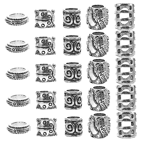 HOODANCOS 50stücke Dreadlocks Perlen Haarschmuck Zopf Manschetten Zubehör Für Flechtfrisuren Dreadlock Schmuck Für Frauen Und Mädchen Langlebig Und Dekorativ von HOODANCOS