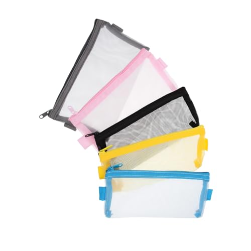 HOODANCOS 5Stücke Teiliges Transparente Mesh Bleistiftetui Schreibwarenorganisator für Schule Großer Stauraum für Stifte Marker Scheren HOODANCOS 5Stücke Teiliges Transparente Mesh Bleistiftetui Schreibwarenorganisator für Schule Großer Stauraum für Stifte Marker Scheren von HOODANCOS