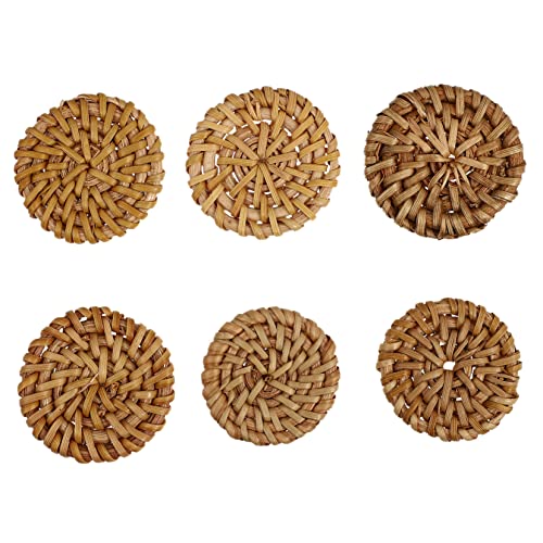 HOODANCOS 6stücke Teilige Rattan-gewebte Charms Im Böhmischen Stil Für Diy-schmuckanhänger Und Handwerkskunst Dekorative Runde Ornamente Für Schmuckteile von HOODANCOS