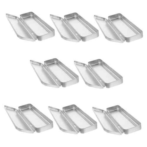 HOODANCOS 8 Stück Teiliges Rechteckiges Metallblech Stiftebox mit Klappbarem Deckel Schlankes Einlagiges Design für Einfache Organisation Stilvoller Aufbewahrungsbehälter für Stifte Make Up von HOODANCOS