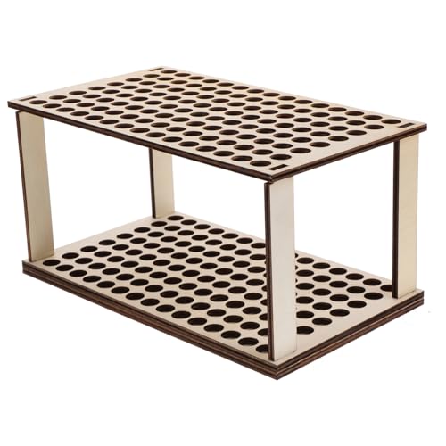 HOODANCOS Aufbewahrungsbox für Farbstifte Halter klein Aufbewahrungsregal für Schreibtischstifte Lagerung Gestell Stiftebox pinselständer Lackierorganisator Markerorganisator hölzern Khaki von HOODANCOS