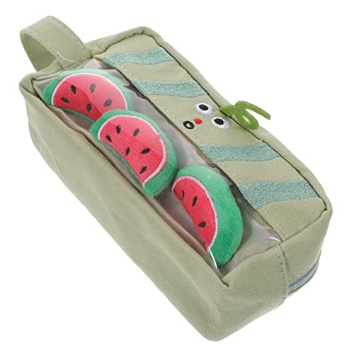 HOODANCOS Cute Wassermelonen Federmäppchen Für Schule Und Büro Großer Robuster Stifteköcher Aus Canvas Mit Reißverschluss Für Stifte Und Kosmetik von HOODANCOS