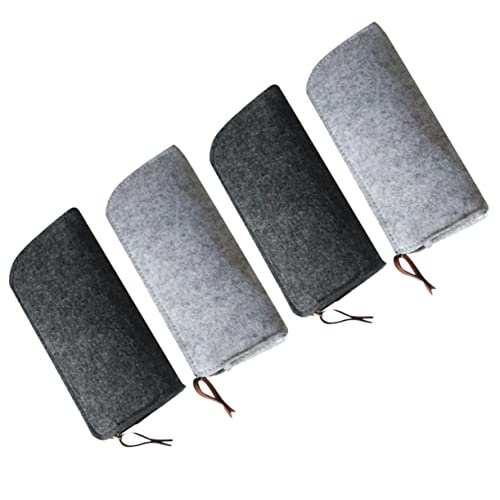 HOODANCOS 4stücke Stifteetui Aus Filz Federmäppchen Mit Reißverschluss Kosmetiktasche Schminktasche Schreibwaren-Organizer Platz Für Stifte Und Bleistifte Robustes Material Stil von HOODANCOS