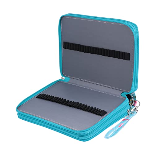 HOODANCOS Großes PU Federmäppchen mit Fächern Multifunktionale Stift Organizer Tasche für Künstler und Schüler Stilvolles Design Flamingo Blau für Buntstifte und Marker von HOODANCOS