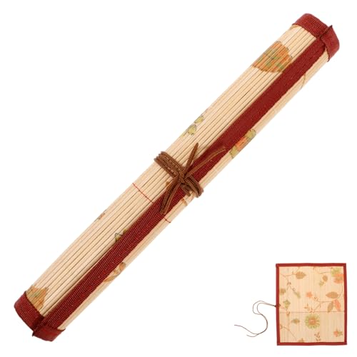 HOODANCOS Handgefertigte Bambus Stifterolle Praktischer Pinsel Organizer für Künstler für Zeichnungen Malutensilien und Kreative DIY Projekte von HOODANCOS