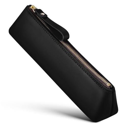 HOODANCOS Schlankes Federmäppchen Jungen Federmäppchen Reißverschluss Leder Federtasche Federmäppchen Reisetasche von HOODANCOS