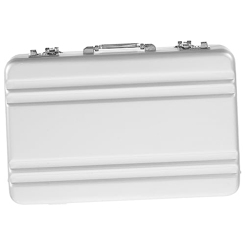 HOODANCOS Robuste Visitenkartenbox aus Aluminiumlegierung Großer Kartenhalter für Kreditkarten Id Karten und Notizen Tragbare Aufbewahrungsbox mit Deckel für Büro und Unterwegs von HOODANCOS