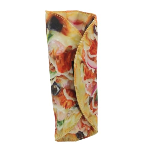 HOODANCOS Segeltuch Stifterolle Aus Segeltuch Pizza Muster Schreibwaren Bleistift Verpackungstasche Aufbewahrungstabletten Für Federmäppchen von HOODANCOS