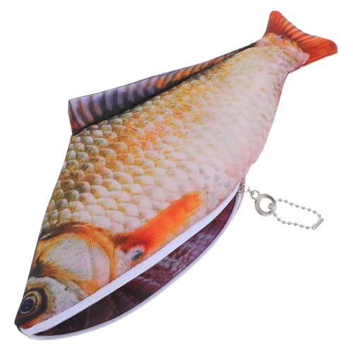 HOODANCOS Fischformige Stiftetasche Mit Reißverschluss Organizer Für Schreibwaren Bleistifte Und Kleine Accessoires Langlebiges Polyestergewebe Vielseitig Einsetzbar Als Kosmetiktasche von HOODANCOS