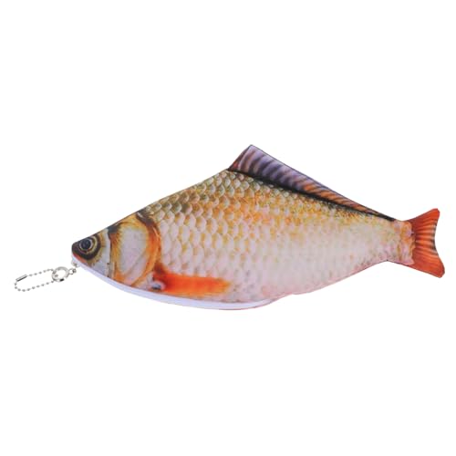 HOODANCOS Realistisches Federmäppchen in Fischform Für Kinder Make-up-Tasche Bleistiftbeutel Schreibwaren Für Teenager von HOODANCOS