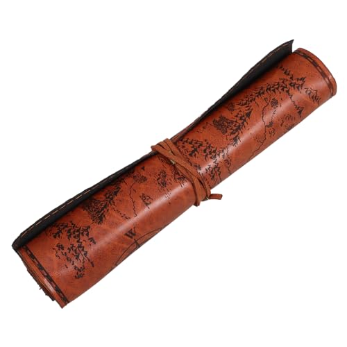 HOODANCOS Retro Canvas Pencil Roll Tasche Tragbare Bleistift-Halterung Mit Großer Kapazität Robuste Und Flexible Kunstleder-stiftrolle Für Schüler Und Künstler Für Unterwegs von HOODANCOS