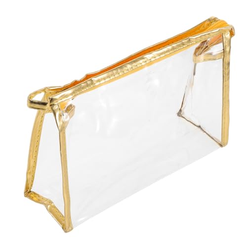 HOODANCOS Schreibwaren-Box schreibwaren Organizer stiftehalter Stylisches Make-up Beutel Modischer Schreibwaren-Organizer dünnes Federmäppchen Bleistiftorganisator Fall PVC Golden von HOODANCOS