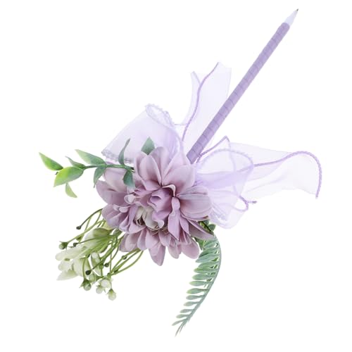 HOODANCOS Blumenbouquet Kugelschreiber Mit Langem Griff Künstliche Blumenschreibstifte Dekorative Ballpoint Pen Für Hochzeiten Muttertag Und Zarter Schreibstift Euphorbia von HOODANCOS