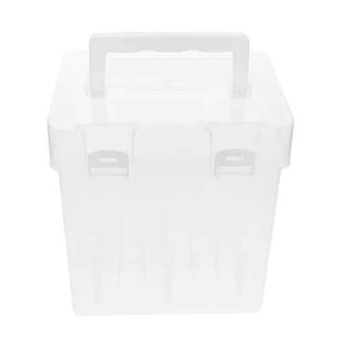 HOODANCOS Tragbarer Fächer Marker Aufbewahrungskoffer Kunststoff Transparente Stiftebox für Künstler Schüler und Lehrer Effiziente Aufbewahrung für Stifte Farbstifte und Pinsel von HOODANCOS