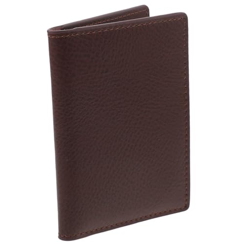 HOODANCOS Visitenkartenbeutel Kartenetui Karten Kartenhalter tragbarer Kartenhalter Karten und Ticketinhaber Visitenkarten-Geldbörse Kartentaschen Kartenschutz Kartenhüllen Rindsleder Kaffee von HOODANCOS