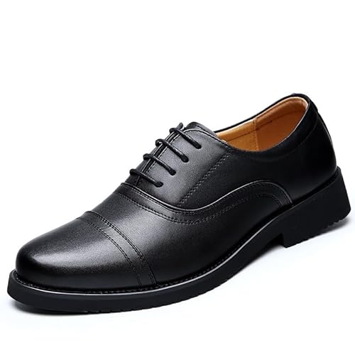 HOOENG Oxford-Schuhe for Herren, for Schnüren, runde Zehenpartie, PU-Leder, Kappe, Oxford-Schuhe, rutschfeste, rutschfeste Gummisohle, niedrige Spitze, Hochzeit(Size:39 EU) von HOOENG