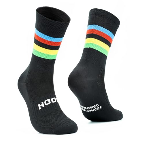 HOOF - Radsocken Unisex – Ultralight & Atmungsaktiv – Blasenvermeidend – Ideal für Rennrad & MTB – Technisches Vaporfeel-Gewebe - Tourmalet Black Line - Size 36-39 von HOOF
