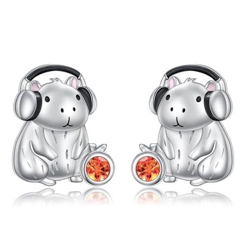 Capybara Ohrringe 925 Sterling Silber Capybara Orangen Ohrring für Frauen Capybara Schmuck Tier Ohrringe Geschenke von HOOHWE