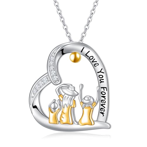 HOOHWE Mutter und Tochter Kette für Damen 925 Sterling Silber Mama Kinder Herz Halskette mit Anhänger Weihnachten Schmuck Geschenke für Mama Tochter von HOOHWE