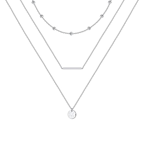 HOOHWE S925 Sterling Silber Mehrschichtige Dreifach Lange Kette Y Clavicle Anhänger Halskette für Frauen Schmuck Geschenk von HOOHWE