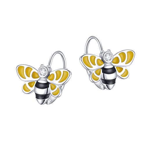 Biene Ohrringe 925 Sterling Silber Ohrringe für Damen Leverback Tier Ohrringe Süße Bee Schmuck Geschenke für Mädchen von HOOHWE