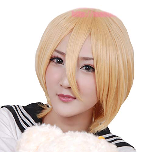 HOOLAZA Blonde Kurze Gerade Cosplay Perücke 30Cm Cosplay Perücke(EINWEG) von HOOLAZA