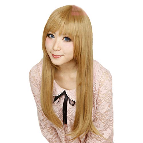 HOOLAZA Blonde Lange Gerade mit Pony Cosplay Perücke 60Cm Mein kleines Monster Mizutani Shizuku Cosplay Perücke(EINWEG) von HOOLAZA