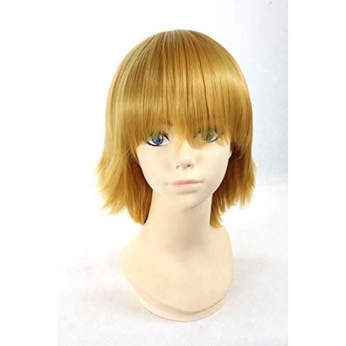 HOOLAZA Blonde Mittlere gerade Perücke Hitman Reborn Dino Cavallone Kurosaki Yuzu Paty Topuson von Oz Vessalius KaJi Aoi für die Halloween-Party-Cosplay-Perücke(EINWEG) von HOOLAZA