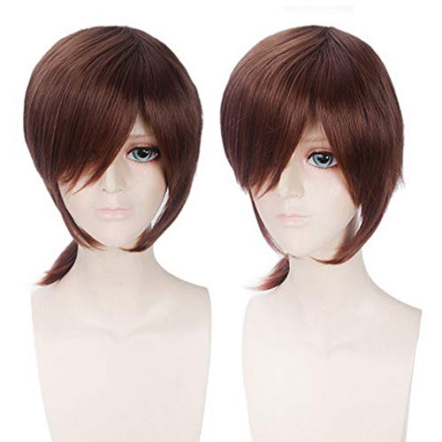 HOOLAZA Brown Short Straight Bangs mit einer Pigtail Perücke 40Cm Vocaloid Kagamine Len Cosplay Perücke von HOOLAZA