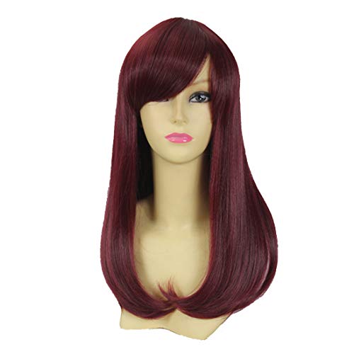 HOOLAZA Dunkelbraun Lange Gerade Nach innen Lockiges Haar Schwanz Cosplay Perücke 50 Cm Multipurpos Cosplay Perücke(EINWEG) von HOOLAZA