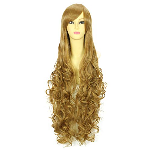 HOOLAZA Dunkelbraune Lange Lockige Wellenförmige Cosplay Perücke 100 CM Tiger und Drache Aisaka Taiga Cosplay Perücke(EINWEG) von HOOLAZA