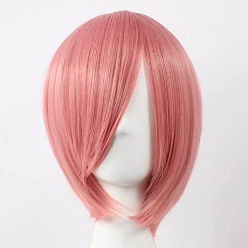HOOLAZA Dunkelrosa Kurze Gerade Perücke für die Halloween- oder Cosplay-Party.(EINWEG) von HOOLAZA