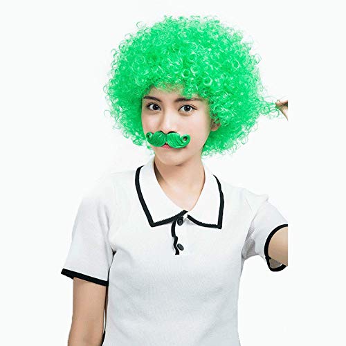 HOOLAZA Frauen Kurze Grüne Afro Clown Perücke Halloween Christmas Party Cosplay Perücke von HOOLAZA