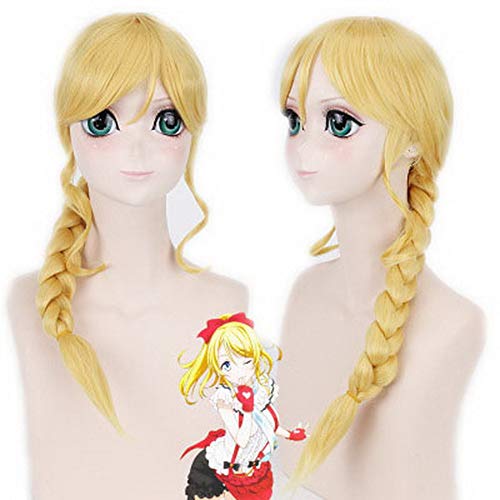 HOOLAZA Golden Long Bangs mit einer Zopfperücke 50Cm Love Live Eli Ayase Cosplay Perücke von HOOLAZA