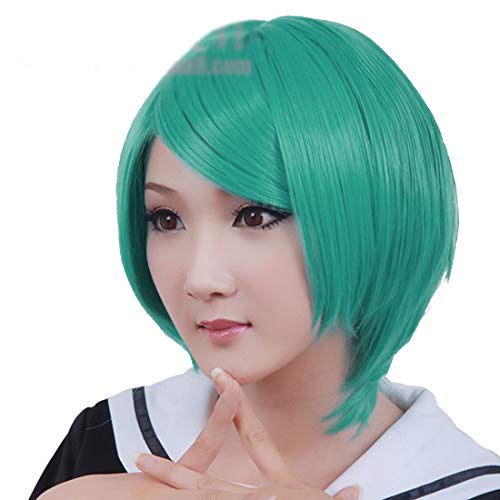 HOOLAZA Grüne Kurze Gerade Cosplay Perücke 30Cm Vocaloid Hatsune Miku Cosplay Perücke(EINWEG) von HOOLAZA