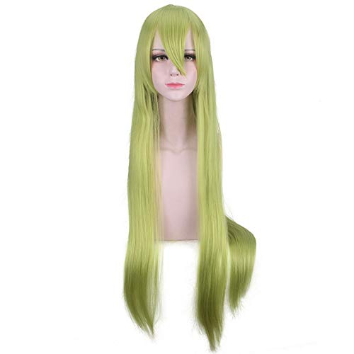 HOOLAZA Grüne Lange Gerade Pony Perücke 100 Cm Fate Grand Order Enkidu Cosplay Perücke von HOOLAZA