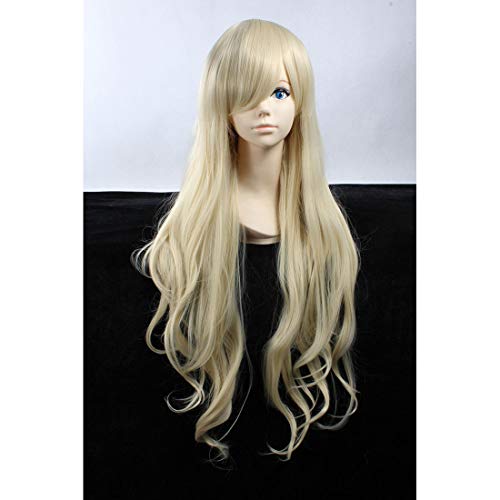 HOOLAZA Hellblondes langes Lockiges mit Ponyperücke Harajuku Style Lolita für die Halloween-Party Cosplay und Daily Life Perücken(EINWEG) von HOOLAZA