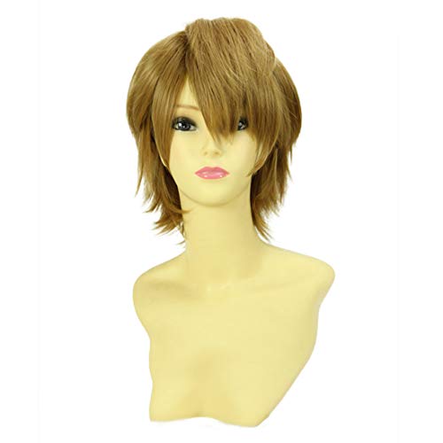 HOOLAZA Hellbraune Kurze Gerade Schwanz Anti Warping Cosplay Perücke Eine andere Teshigawara Naoya Cosplay Perücke(EINWEG) von HOOLAZA