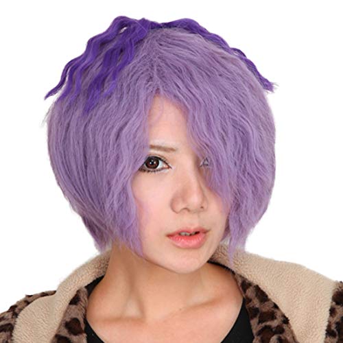 HOOLAZA Hellpurpurne Kurze Lockige Wellenförmige Cosplay Perücke Ib Garry Cosplay Perücke(EINWEG) von HOOLAZA
