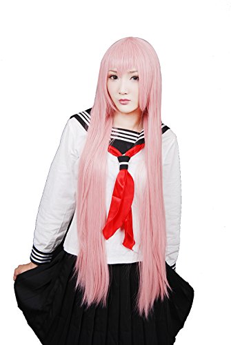 HOOLAZA Hellrosa Lange Gerade Pony Cosplay Perücke Hitman Reborn Bianchi Cosplay Perücke(EINWEG) von HOOLAZA