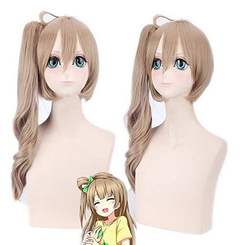 HOOLAZA Leinen Lange Gerade Pony Mit Einem Clip In Pferdeschwanz Perücke 70 Cm Liebe Live Kotori Minami Cosplay Perücke von HOOLAZA