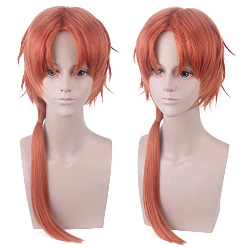 HOOLAZA Orange Long Slight Fluffy mit einer Pferdeschwanzperücke 65cm Toilettengebundene Hanako-Kun Cosplay Perücke von HOOLAZA