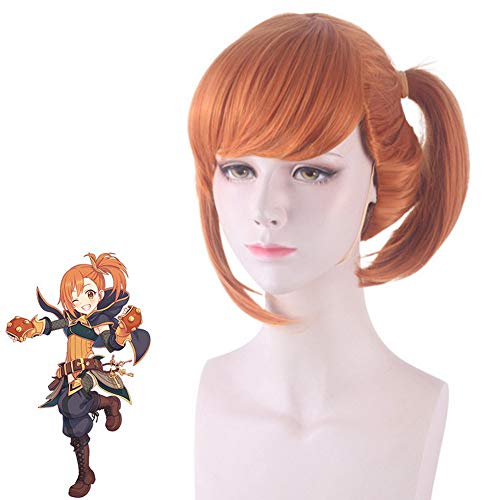HOOLAZA Orange Short Straight Bangs mit einer Pferdeschwanzperücke 30cm Re Dive Cosplay Perücke von HOOLAZA