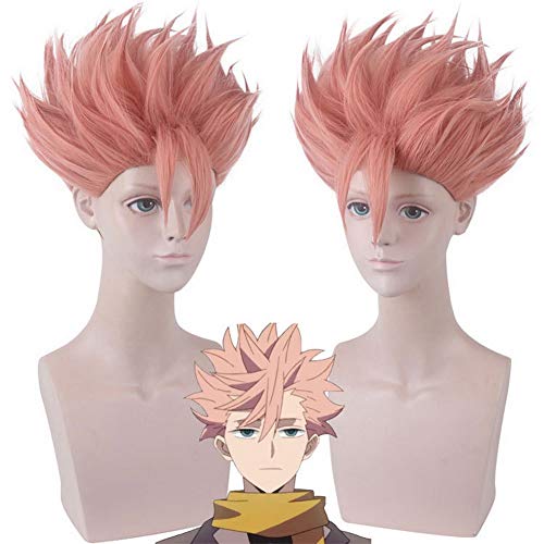 HOOLAZA Pinky Orange Kurze Afro Flauschige Perücke 30cm ID Invaded Cosplay Perücke von HOOLAZA