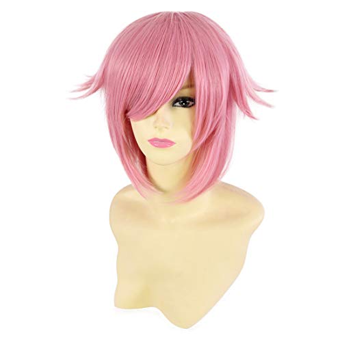 HOOLAZA Rosa Kurzes Lockiges Haar Schwanz Cosplay Perücke Schwert Art Online Shinozaki Rika Cosplay Perücke(EINWEG) von HOOLAZA