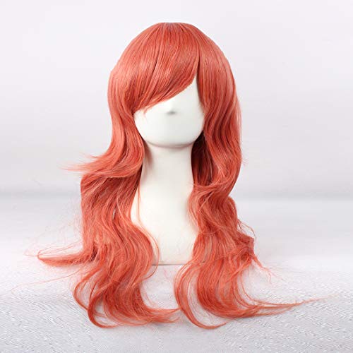 HOOLAZA Rote, lange lockige Perücke Final Fantasy Eclair Farron Lightning für die Halloween-Party-Cosplay-Perücken(EINWEG) von HOOLAZA
