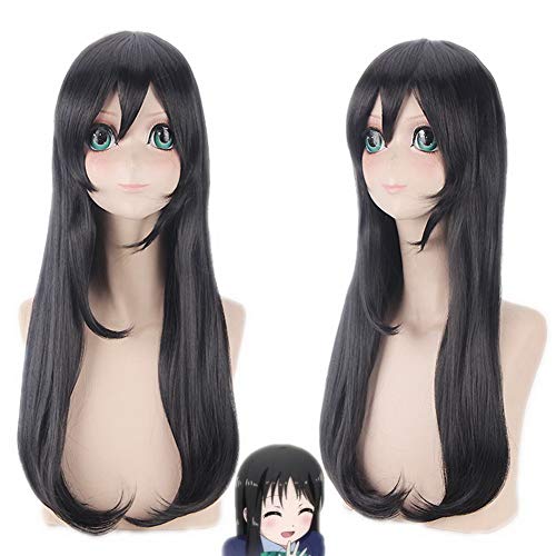 HOOLAZA Schwarz Lange Gerade Pony Perücke 65 Cm Liebe Live Nico Yazawa Cosplay Perücke von HOOLAZA