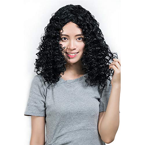 HOOLAZA Schwarze Frauen Lange Verworrene Lockige Afrikanische Perücken Halloween Christmas Party Cosplay Perücke von HOOLAZA