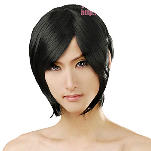 HOOLAZA Schwarze Kurze Gerade Cosplay Perücke Aoyagi Ritsuka Hibari Kyoya Heiwajima Kasuka Arakawa Unter Der Brücke Kou Ichinomiya Cosplay Perücke(EINWEG) von HOOLAZA