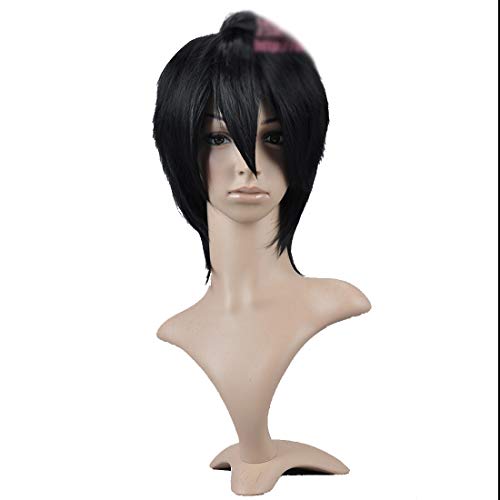 HOOLAZA Schwarze Kurze Gerade Cosplay Perücke Togainu Kein Chi Daomu Kylin Zhang Cosplay Perücke(EINWEG) von HOOLAZA